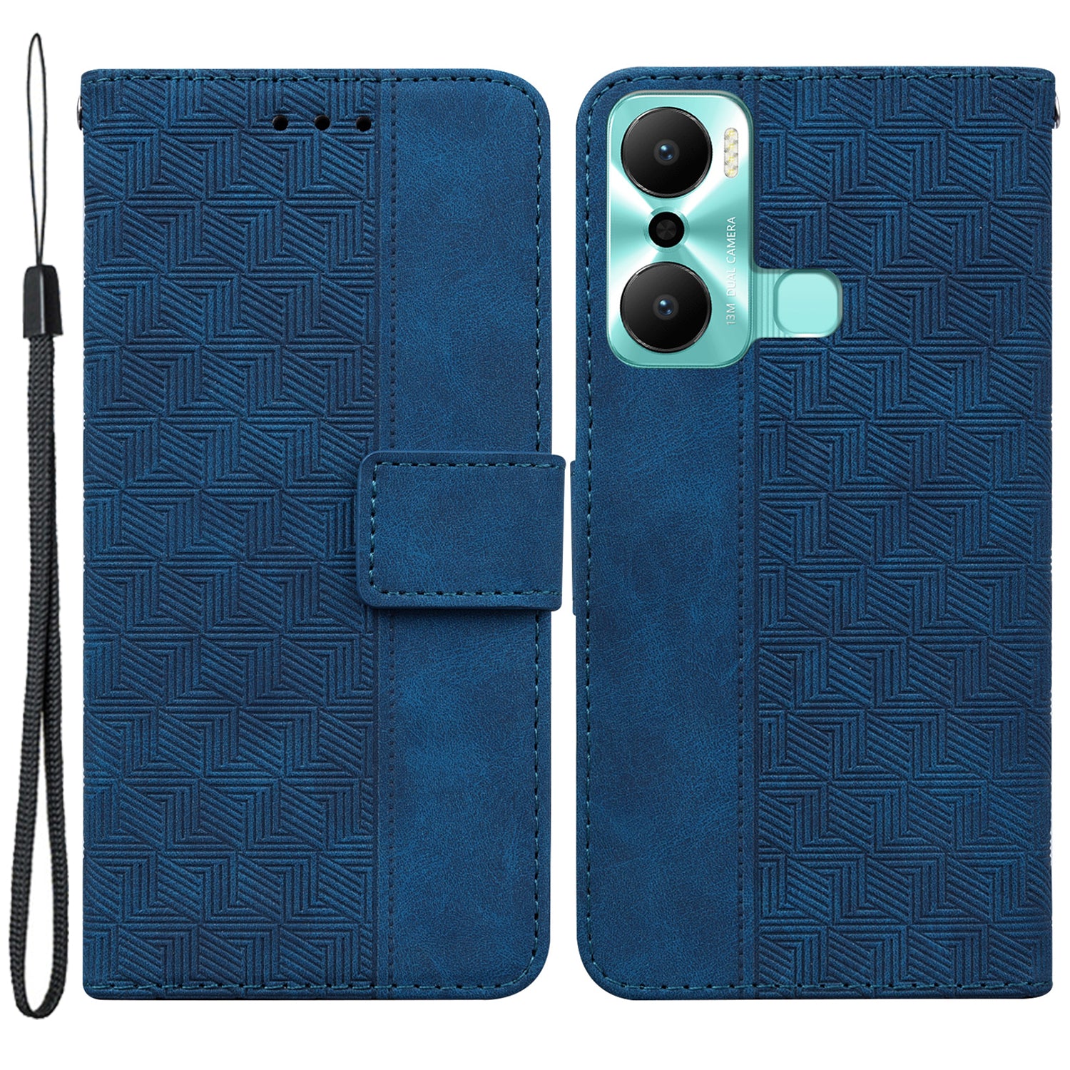 For Infinix Hot 20 Play 4G Shockproof PU Leather Phone Cover Imprinted Geometry Pattern Phone Case Magnetic Closure Stand Wallet Shell with Hand Strap For Infinix Hot 20 Play 4G Shockproof PU Leather Phone Cover Imprinted Geometry Pattern Phone Case Magnetic Closure Stand Wallet Shell with Hand Strap